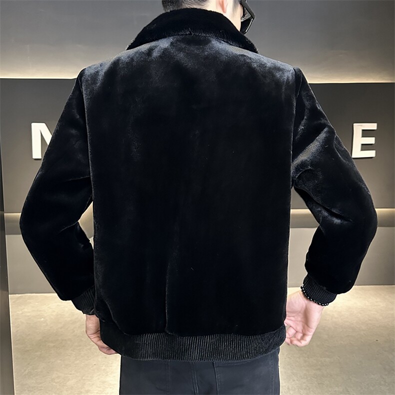 主推冬加厚仿皮草男时尚保暖爸爸装翻领商务夹克外套ZX8931-P235,男装夹克,星座1105-3