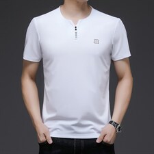 圆领短袖POLO衫男2023夏季新款中青年男士T恤宽松上衣舒适保罗衫，男装T恤，电商B212（原钱塘6029）
