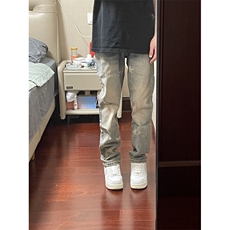 【有货】美式星星破洞牛仔裤男欧美高街vibe裤子直筒J72WW-特P45，男装牛仔裤，星座1007（原301D）