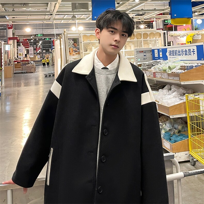 男装呢料大衣2026秋冬季新款毛呢大衣男生外套XZ514-2-F596-P115,男装毛呢大衣,星座514-2(原B239)