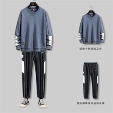 秋季新款潮牌ins时尚搭配青少年男士休闲卫衣套装SW208+K0099-P50，男装套装，电商A128