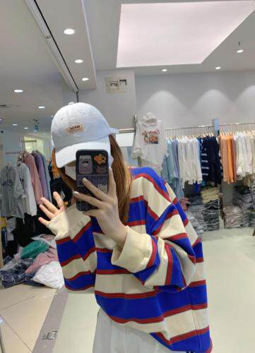 条纹卫衣，女装卫衣/绒衫，m.o