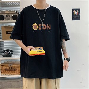 短袖男夏宽松纯棉T恤男百搭港风韩版情侣中性日系潮DT0253 P20图片