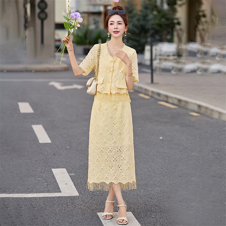 小香风时尚拼接套装裙女2025初夏穿搭气质减龄高级感两件套半身裙,女装套装/套裙,妙形