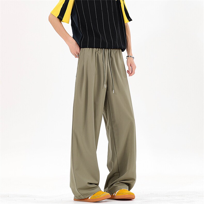 休闲裤男夏季新款冰丝凉感阔腿长裤K019-P28，男装休闲裤，星座214-3