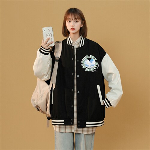 中性风 春秋季情侣棒球服男女休闲夹克女时尚外套男BQF296-P50图片