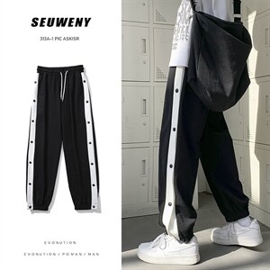 主推！排扣卫裤休闲裤运动裤宽松篮球裤男313A-1-CN04-P45控价58，男装休闲裤，星座808A-1