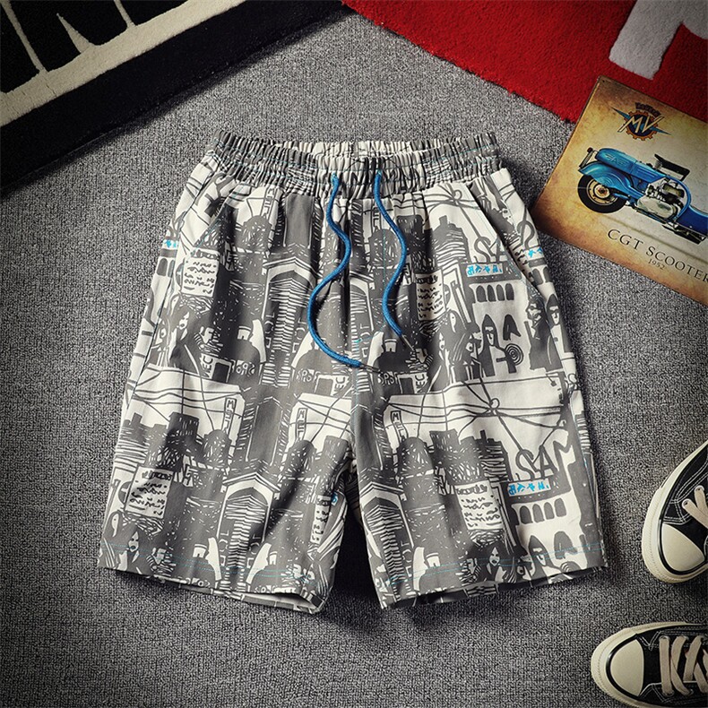 A003-HK7018-P45 夏装新款时尚灰迷彩时尚男士短裤 麒麟风图片