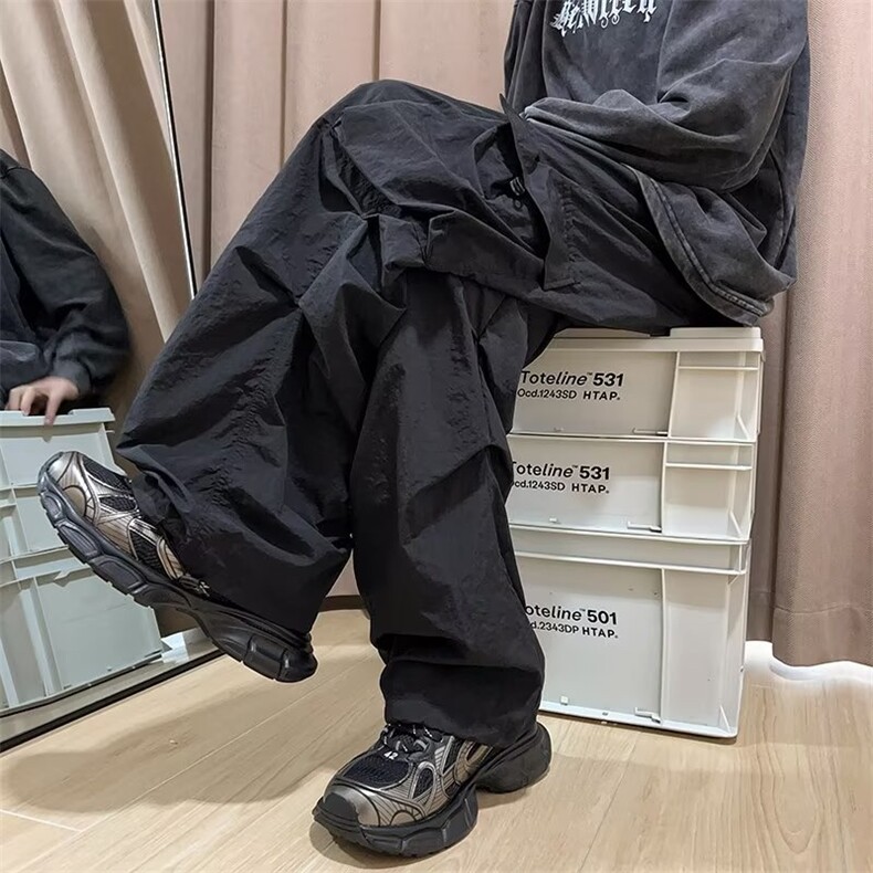 美式复古直筒休闲裤男女宽松阔腿迷彩工装长裤,男装休闲裤,星座716-3