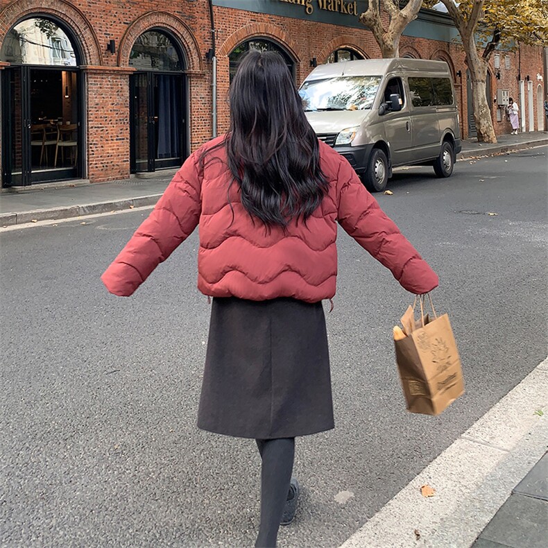 2024冬季白鸭绒短款羽绒服配围巾加厚1D077-6811#-P245-K358,女装羽绒服,蝶眷