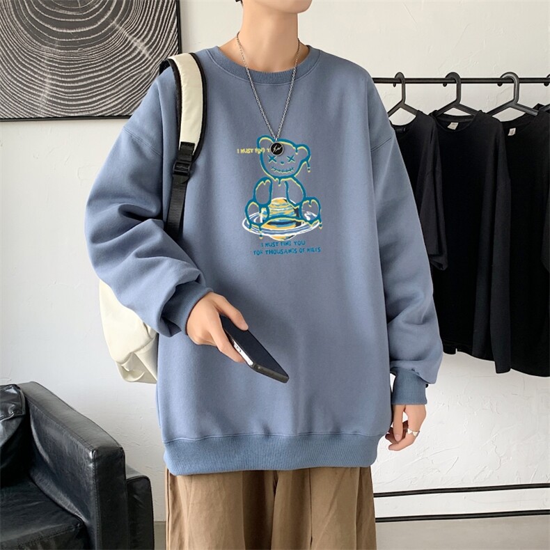 Y2476P38港风21秋季新款动漫圆领卫衣男潮流宽松青少年休闲外套,男装卫衣,星座510A-1