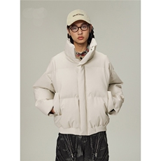 网图防水防污冬季加厚棉服cleanfit短款情侣皮外套男M90特P73，男装棉衣，电商A341