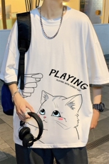 JT55129-P25假两件短袖t恤男大码胖子半袖体恤半截袖港风，男装T恤，电商A040