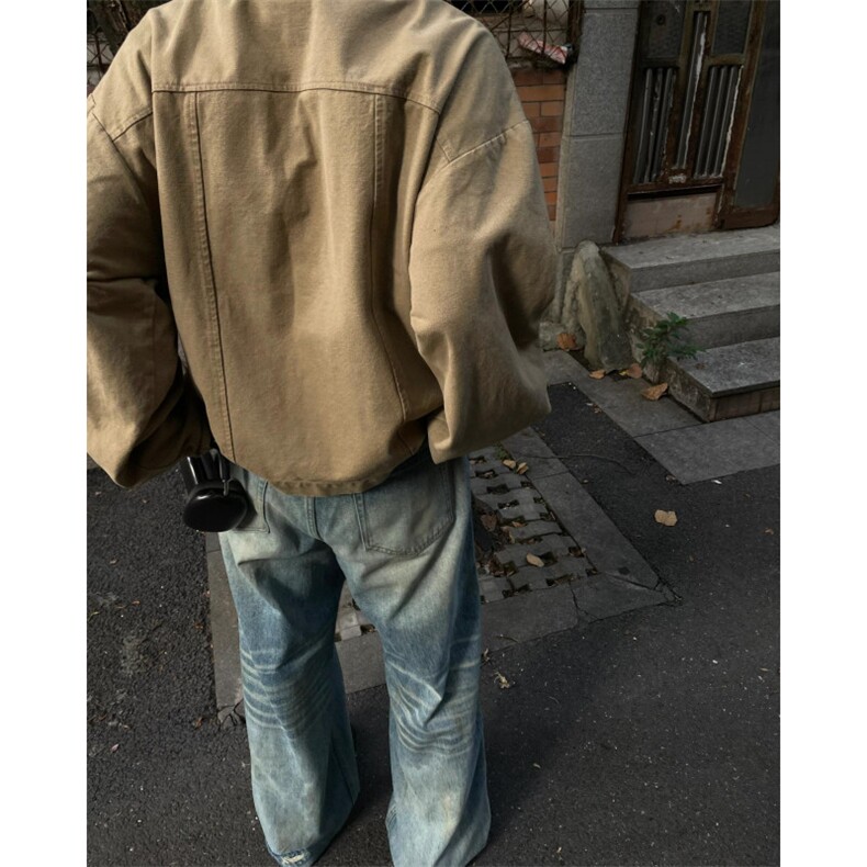 【有货】贴布字母刺绣牛仔外套男春秋立领工装夹克J41CC-特P65,男装夹克,星座1007（原301D）