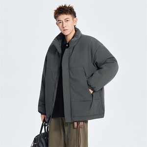 现货美式高街休闲夹克冬季立领纯色三防户外工装加厚棉服外套图片