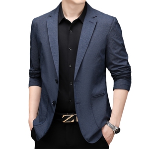 男士2023年秋季新款长袖休闲西服中青年纯色便服外套AJY8653-P210图片