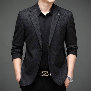 男士2023年秋季新款长袖休闲西服中青年纯色便服外套AJY8615-P175图片