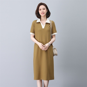 2023夏季新款时尚拼色休闲连衣裙 宽松显瘦百搭气质女装图片