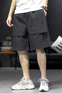 2021夏季新沙发墙日系大码男潮流宽松拼接运动休闲短裤K2029-P25图片