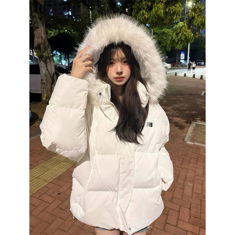 网图潮连帽可拆卸毛领棉衣棉服外套男女秋冬保暖女N83-P108,男装棉衣,电商C310