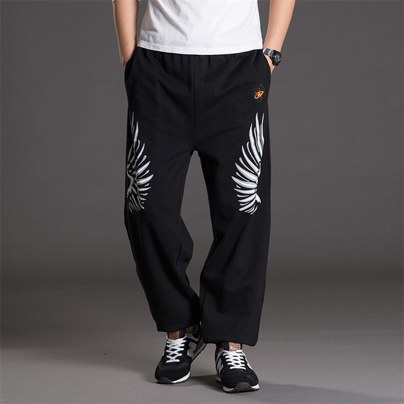 秋新款男士嘻哈休闲运动裤宽松潮款街舞卫裤加肥加大码0193款P65，男装休闲裤，星座802