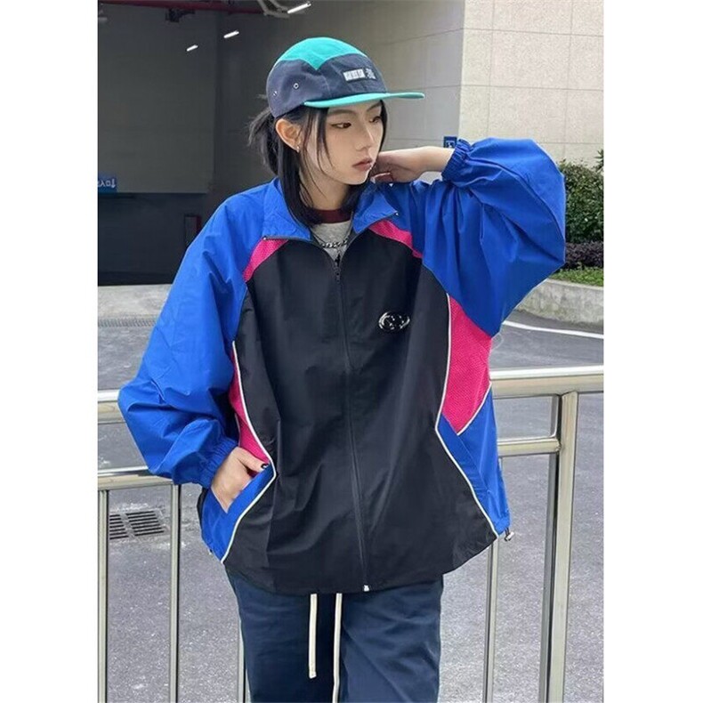 运动防晒外套男夏季冲锋衣透气遮阳立领撞色设计学院风FH175,男装防晒衣,星座1116A（原606A-3）