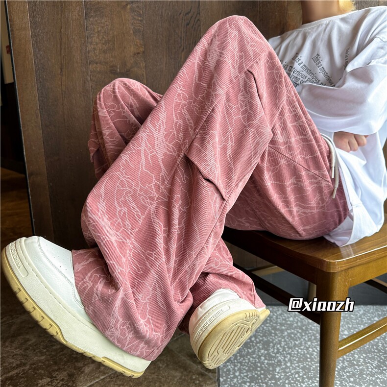 XZ616秋季重磅侧开双褶刺绣闪电纹灯芯绒长裤TY1023特P55控68,男装休闲裤,星座512A（原616）