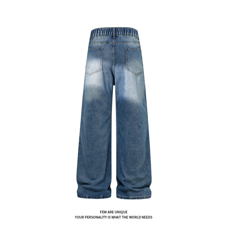B221美式ins高街暗黑重工艺修身微喇牛仔裤LK26639-特P45控78,男装牛仔裤,电商B221
