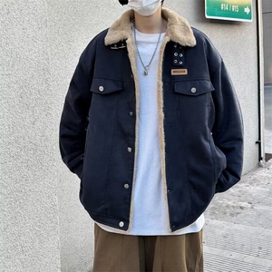 鹿皮绒棉服外套男士韩版潮流高街帅气2025冬季ins棉衣MF246-P88图片