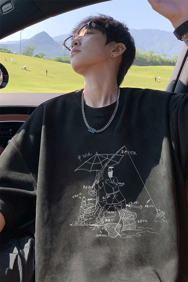 量大优供视频重磅麂皮绒短袖t恤男JT533-特p19,男装T恤,电商B371