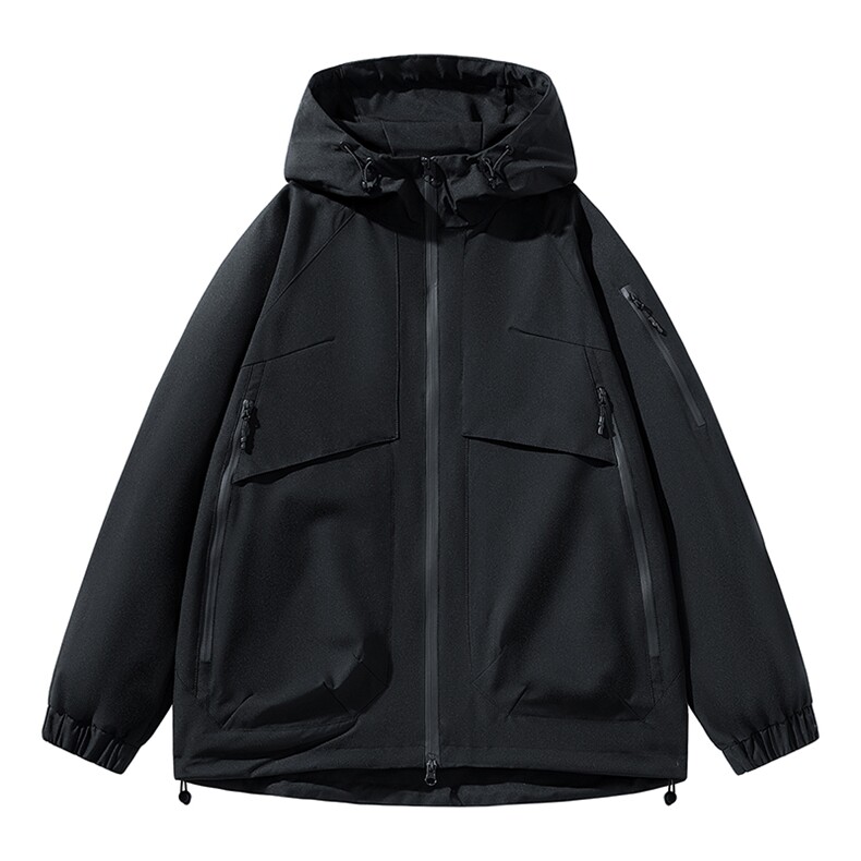 白底二开宽松冲锋衣工装夹克百搭落肩简约上衣外套YHJK-W6601-P70，男装夹克，星座717