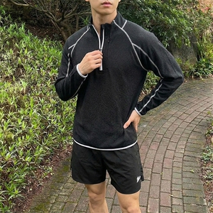 哈苏线撞色长袖T恤户外宽松正肩内搭上袖卫衣男C64163-TP4588图片