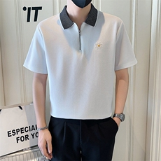 绿店主风社会小伙男士POLO衫男刺绣翻领保罗衫301A-1/PL123/P58，男装Polo衫，星座301A-1