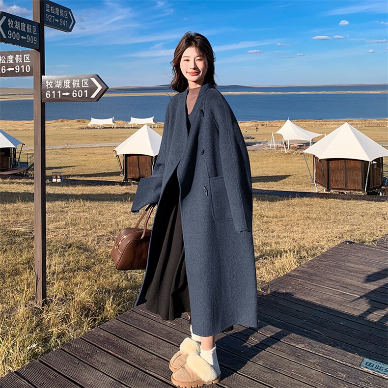 2025现货主推手工双面呢70毛羊毛大衣191-6337-P265-K388,女装双面呢大衣,韩蜜菓