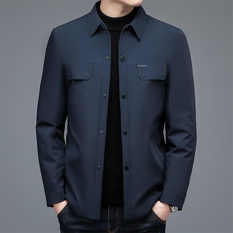 DZ202钱塘2020-3冬季新款百搭翻领中年男士商务休闲羽绒服P195图片