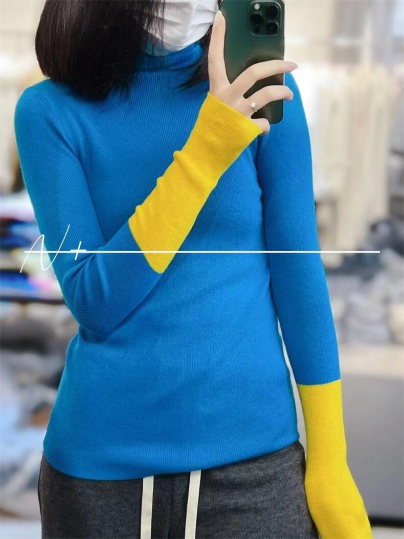 10色羊毛衫打底拼色袖子，其它，M++
