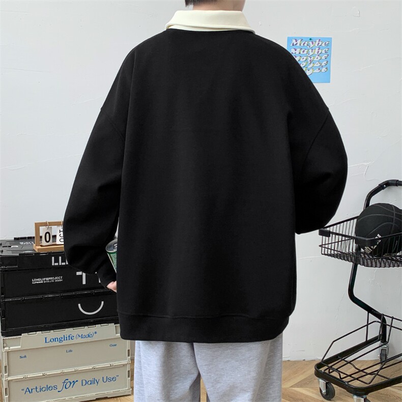 抖音得物高品质秋上新创意刺绣印花拉链翻领休闲卫衣男7303-P98,男装卫衣,电商A441-1