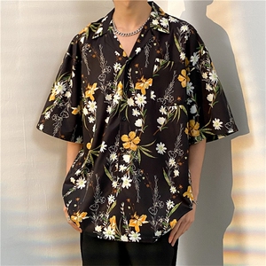 夏季五分袖潮牌宽松垂感面料男式痞帅衬衫男百搭防晒服外套夹克图片