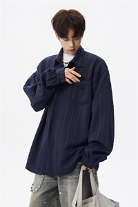 重磅提花衬衫男长袖宽松大码潮牌衬衣高级感痞帅外套CS29010P45图片