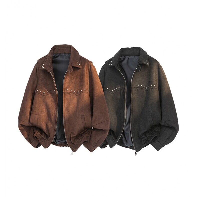 春季新款麂皮绒铆钉设计夹克JK962-特P85控158，男装夹克，电商A072