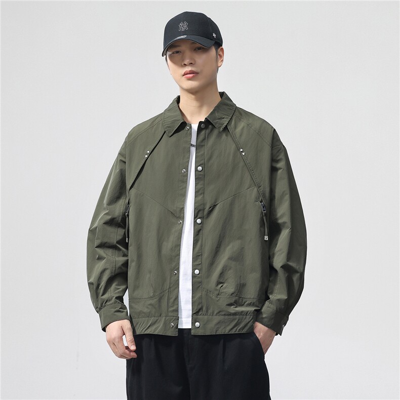 2025款时尚有型双面穿翻领休闲夹克F0951-P105控199,男装夹克,电商D215