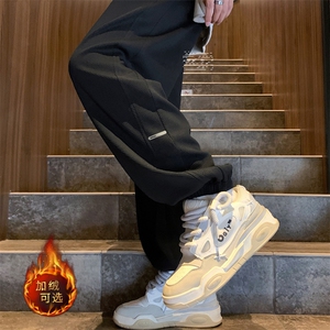 新款宽松百搭保暖加绒加厚直筒休闲长裤男K923-特批-32加绒特批42图片