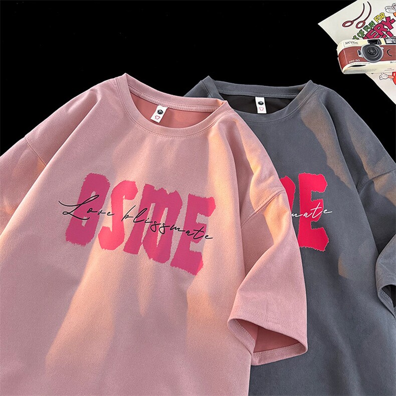 抖音同品质220克麂皮绒印花短袖T恤TT03,男装T恤,星座1611B