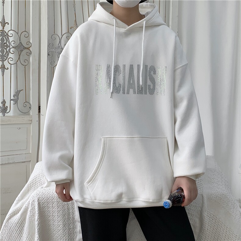 秋季大码卫衣ins港风宽松连帽百搭烫钻外套X5595-平铺图-P60控78，女装短外套，电商A061-1