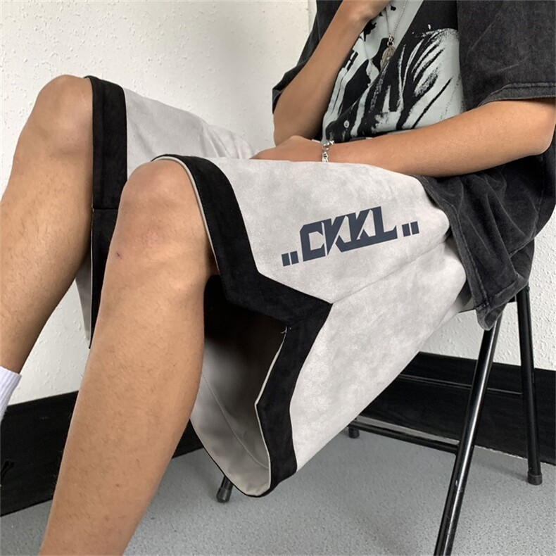 电商DSA028-DK232P526P40抖音品质高街重磅印花鹿皮绒短裤男,男装牛仔裤,电商A028
