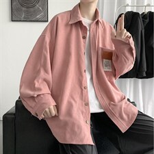 秋冬灯芯绒外套长袖韩版衬衫宽松衬衣情侣男女ins潮港风H215/P50，男装衬衫，钱塘713