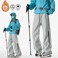 登山防风防泼水拉链保暖银狐绒男大码冲锋裤K5667J加绒-特P38控68，男装棉衣，电商A001