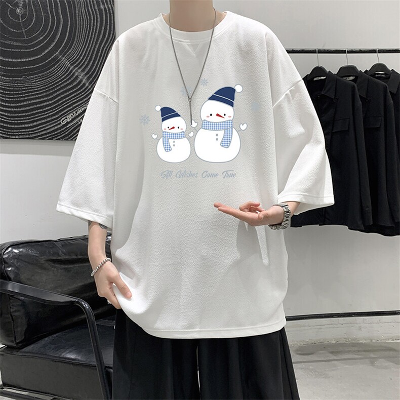 冰丝七分袖t恤男大码五分袖男短袖男中袖 Q11439-P30图片