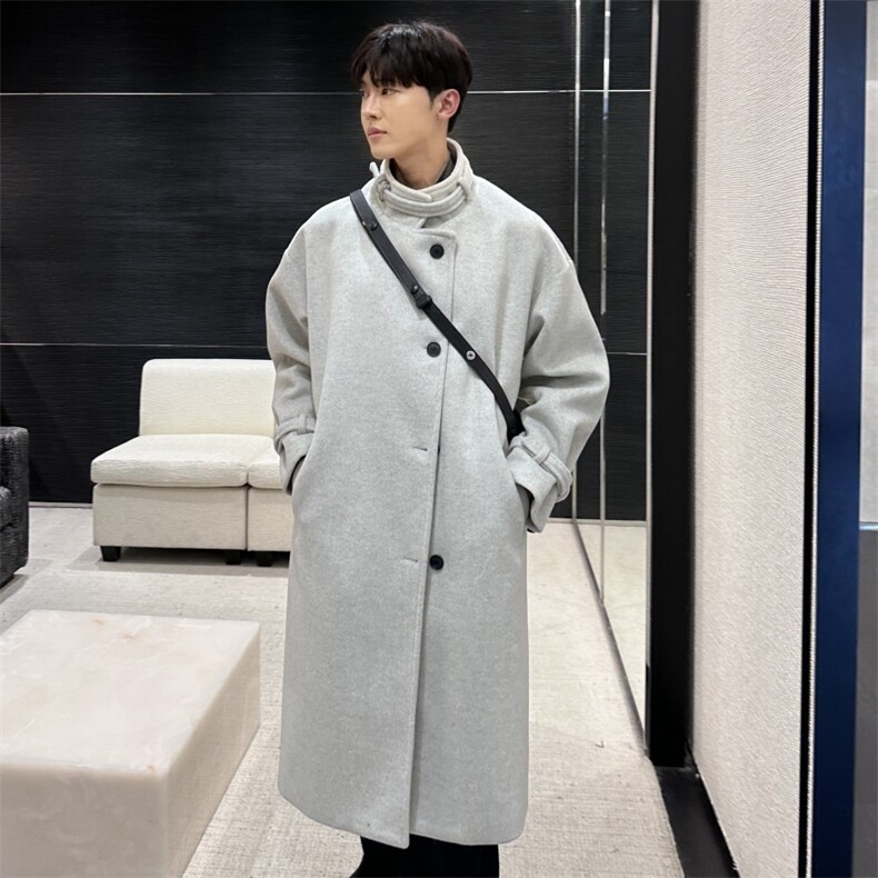 冬季韩版毛呢大衣男士过膝中长款宽松风衣呢子外套912-FY115P128，男装风衣，星座903-1