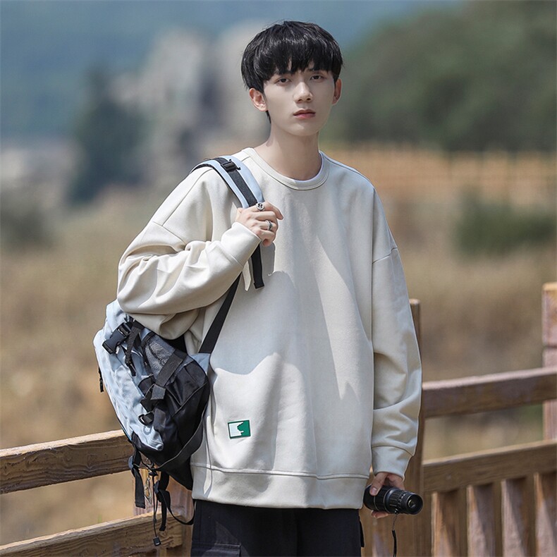 新款男百搭麂皮绒面料圆领CITYBOY风卫衣VE2019-P55控88,男装卫衣,星座717